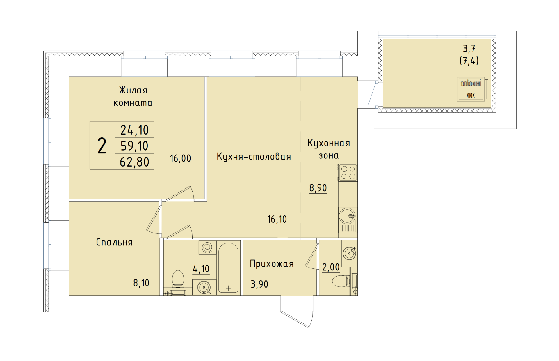 планировка квартиры 63 м2